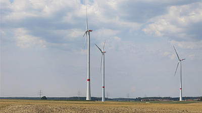 Windräder auf einem Feld