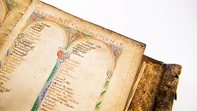 Teilausschnitt eines mittelalterliches Buches mit lateinischen Vokabeln