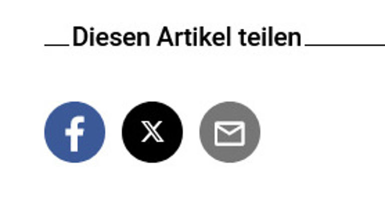 Abbildung der Teilen-Buttons bei studienwahl.de: facebook, X, mail