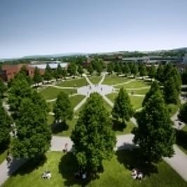 Das Rondel auf dem Campus der Uni Bayreuth.